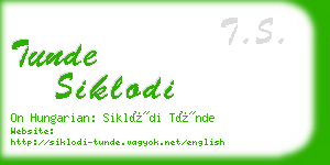 tunde siklodi business card